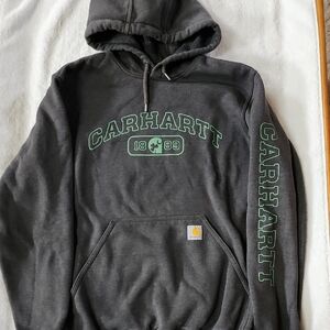 Carhartt Gray Hoodie with Green Logo